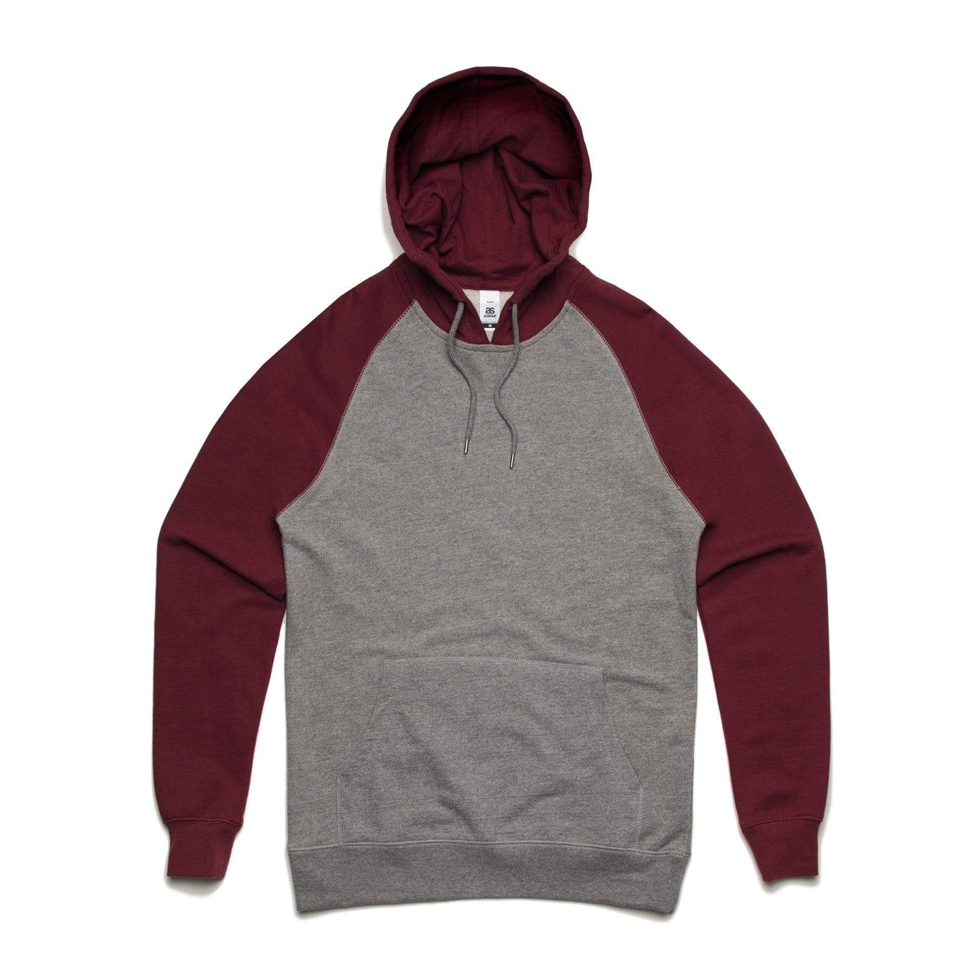 As Colour Casual Wear STEEL MARLE/BURGUNDY / XSM As Colour Men's case hoodie 5205